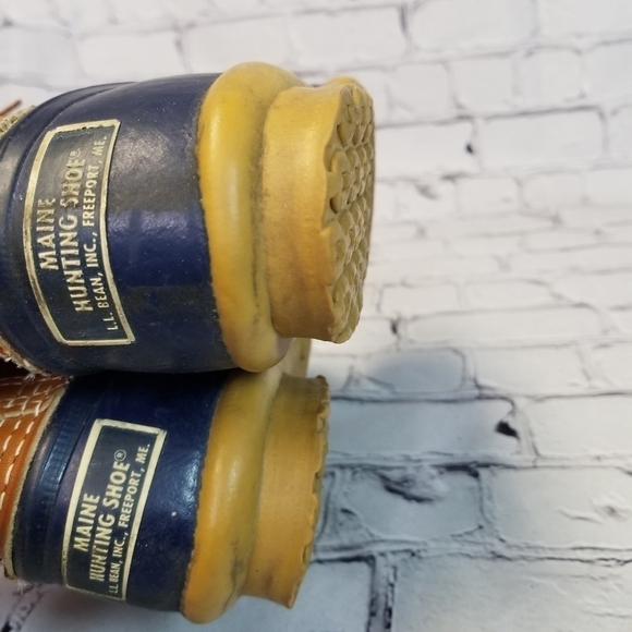 LL BEAN Boots blue rubber leather 6 - Picture 8 of 13